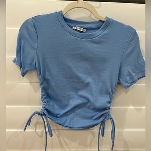 Blue women ribbed Zara top